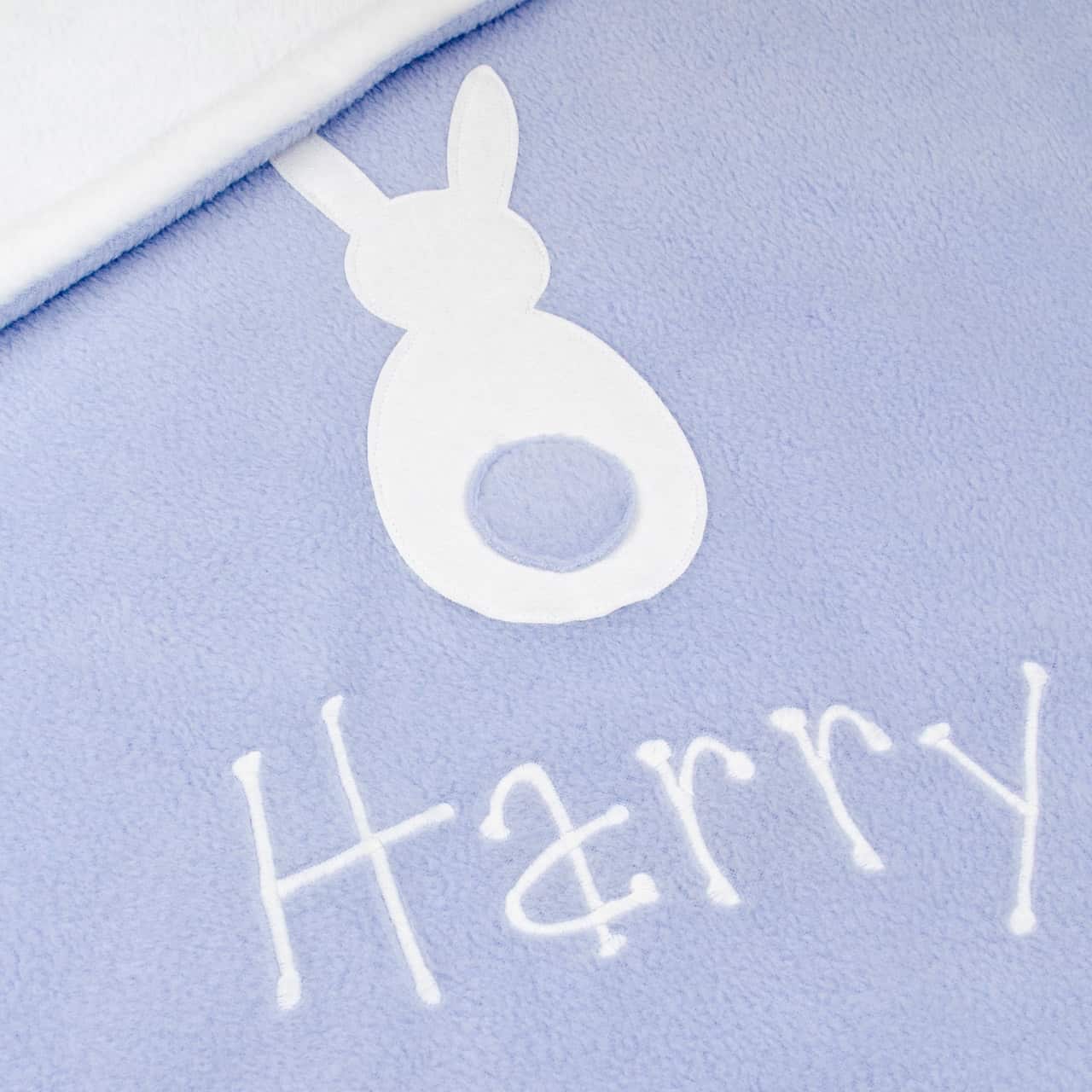 Bunny Personalised Baby Blanket - Blue