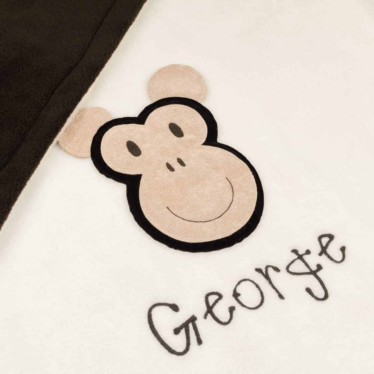 Monkey Personalised Baby Blanket