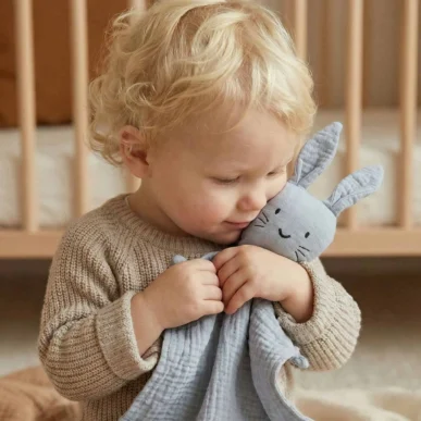 Organic Cotton Muslin Bunny Baby Comforter