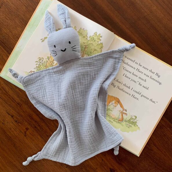 Cool Grey Organic Cotton Muslin Baby Comforter