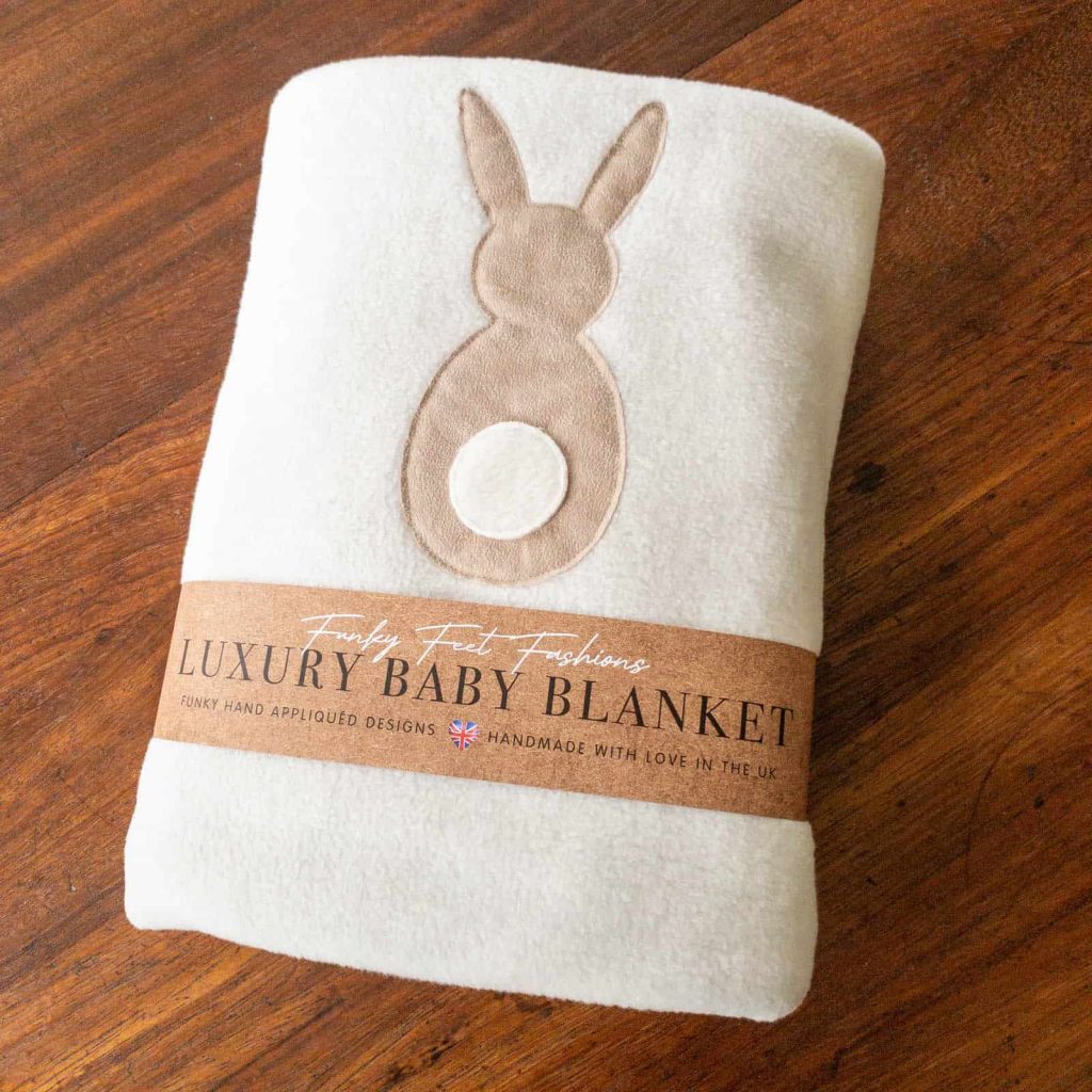 Bunny Rabbit Baby Blanket in Cream