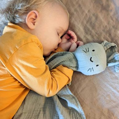 Organic Cotton Muslin Bunny Baby Comforter