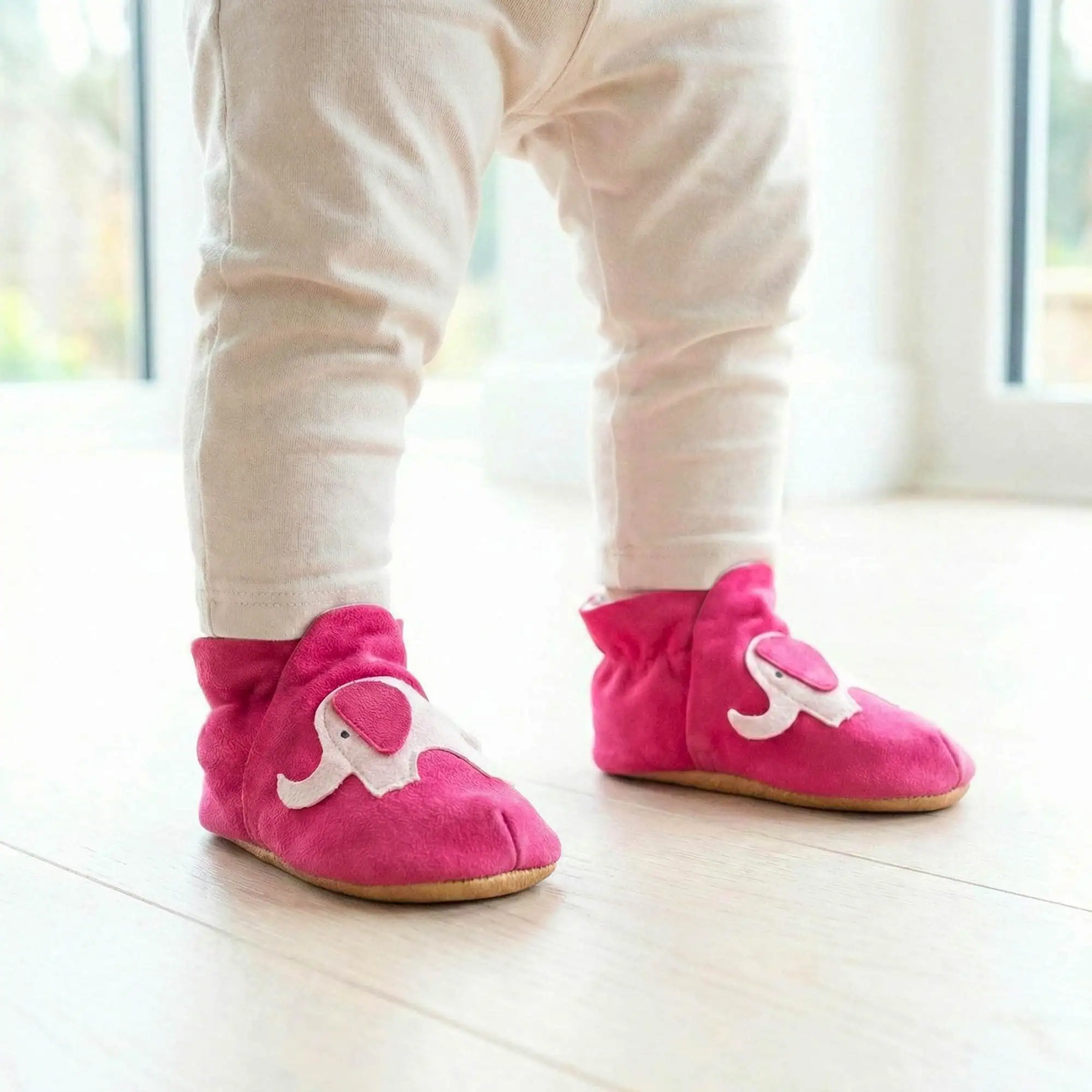 Elephant Baby Booties and Slippers – Pink - Image 2